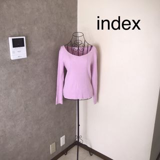 インデックス(INDEX)のインデックス♡2度着用　ビジュー付きニット　Lサイズ(ニット/セーター)