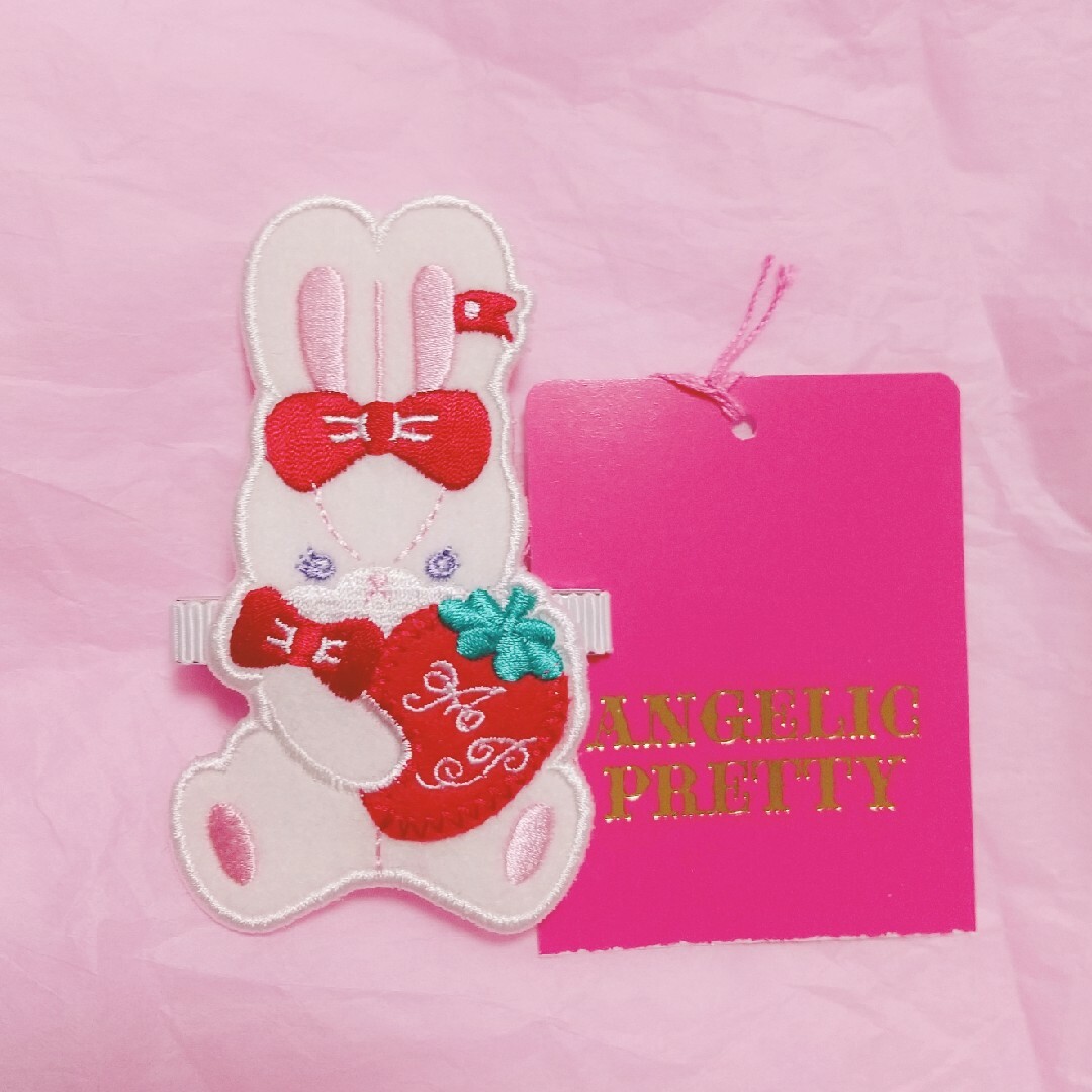 Angelic Pretty(アンジェリックプリティー)のアンジェリックプリティ Lyrical Bunny Parlorワッペンクリップ レディースのヘアアクセサリー(バレッタ/ヘアクリップ)の商品写真