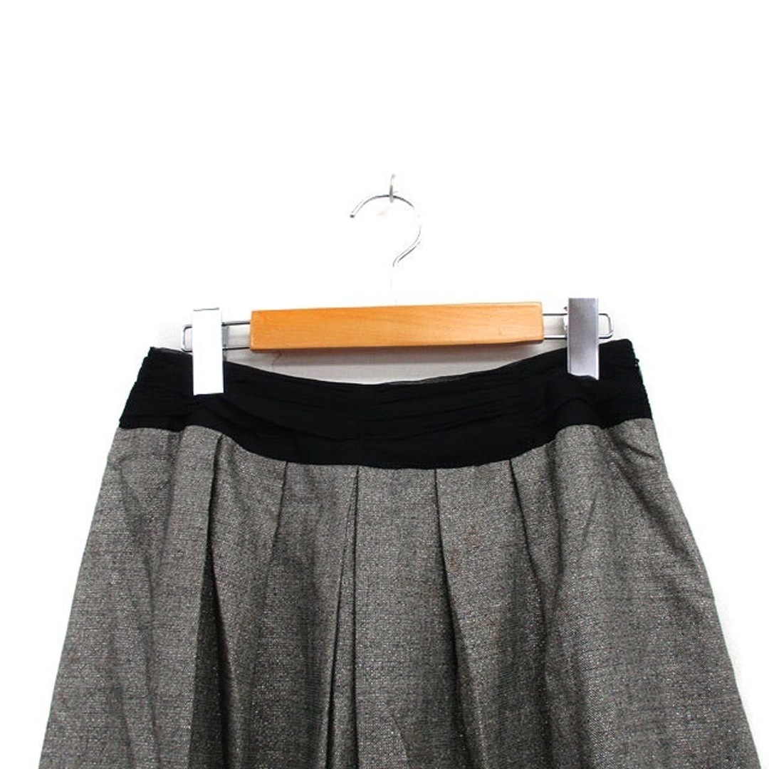 ANAYI(アナイ)のアナイ ANAYI フレア スカート ミニ ギャザー ウール ラメ 38 グレー レディースのスカート(ミニスカート)の商品写真