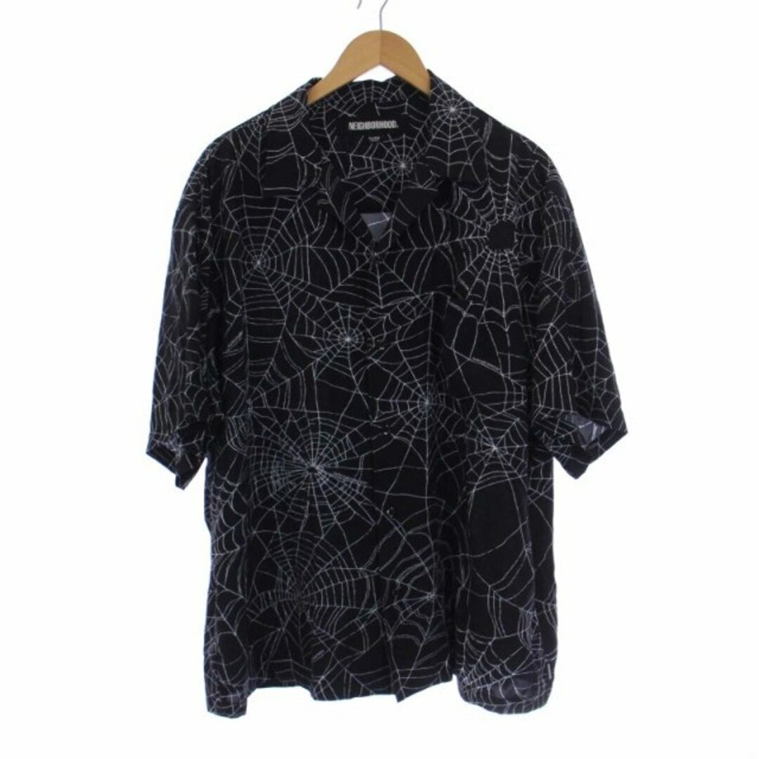 715cm袖丈NEIGHBORHOOD SPIDERWEB HAWAIIAN SHIRT