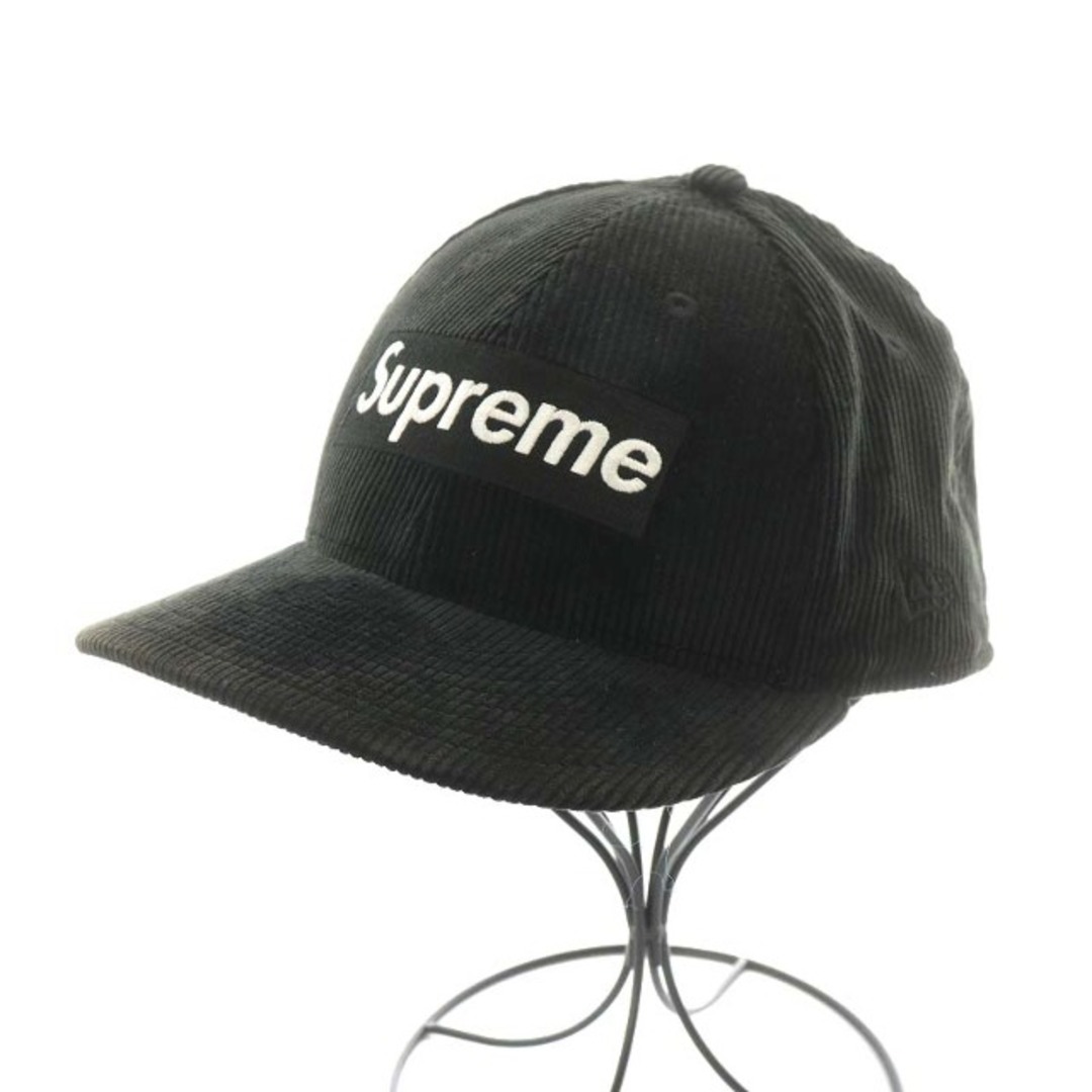 約7cm頭周りSUPREME × NEW ERA 15FW キャップ 野球帽 帽子 ロゴ 黒