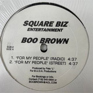 Boo Brown / For My People【12"】(ヒップホップ/ラップ)