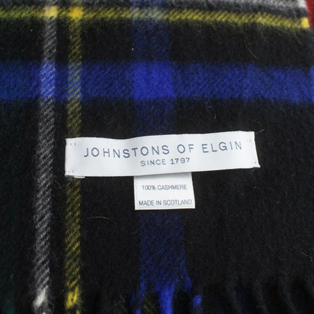 Johnstons(ジョンストンズ)のジョンストンズ ストール カシミヤ チェックマフラー 緑 グリーン 青 レディースのファッション小物(ストール/パシュミナ)の商品写真