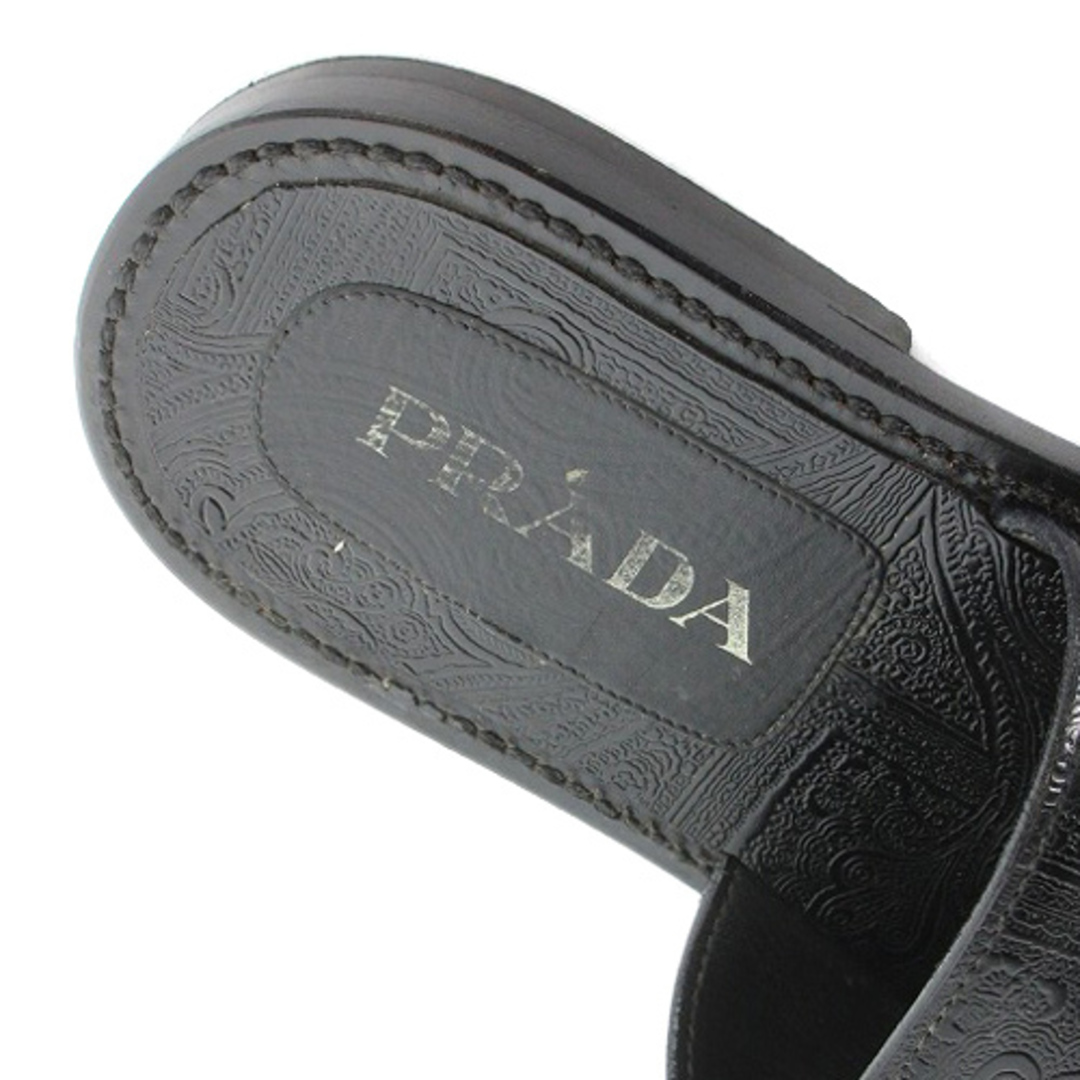 PRADA(プラダ)のプラダ PRADA ペイズリー柄 フラット サンダル レザー 6 23.5cｍ メンズの靴/シューズ(サンダル)の商品写真