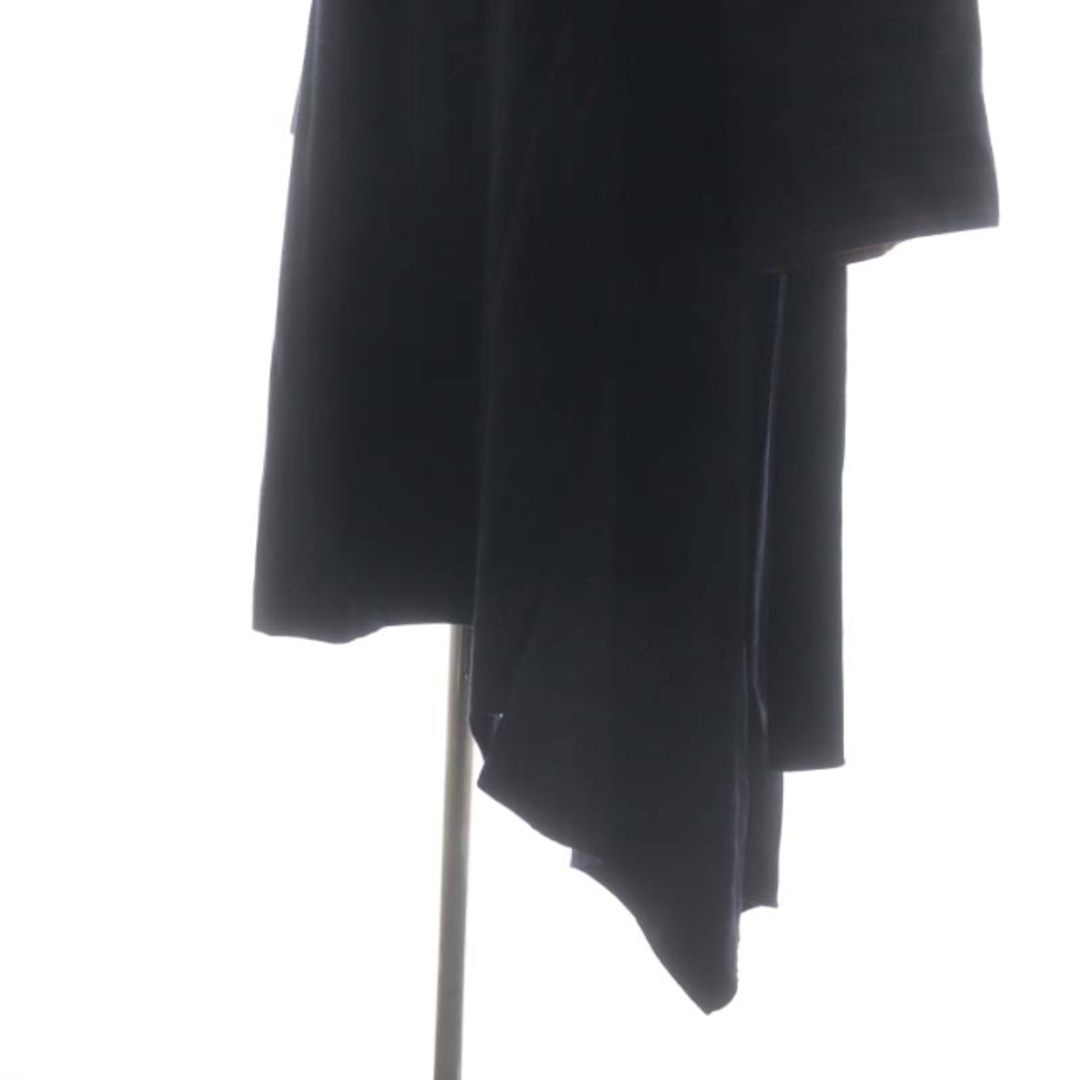 ADORE(アドーア)のアドーア ウールストライプアシンメトリーヘムワンピース ひざ丈 長袖 36 濃紺 レディースのワンピース(ひざ丈ワンピース)の商品写真