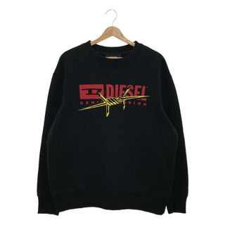 ディーゼル(DIESEL)のDIESEL / ディーゼル | ロゴプリント 有刺鉄線 刺しゅう クルーネック スウェット | M | ブラック | メンズ(スウェット)