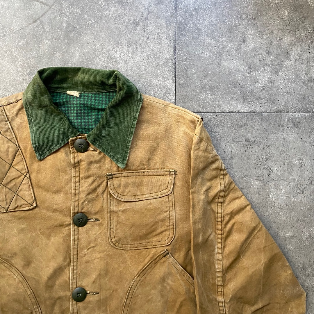70s フィールドコート/ハンティングジャケット キャメル×グリーン メンズのジャケット/アウター(ブルゾン)の商品写真