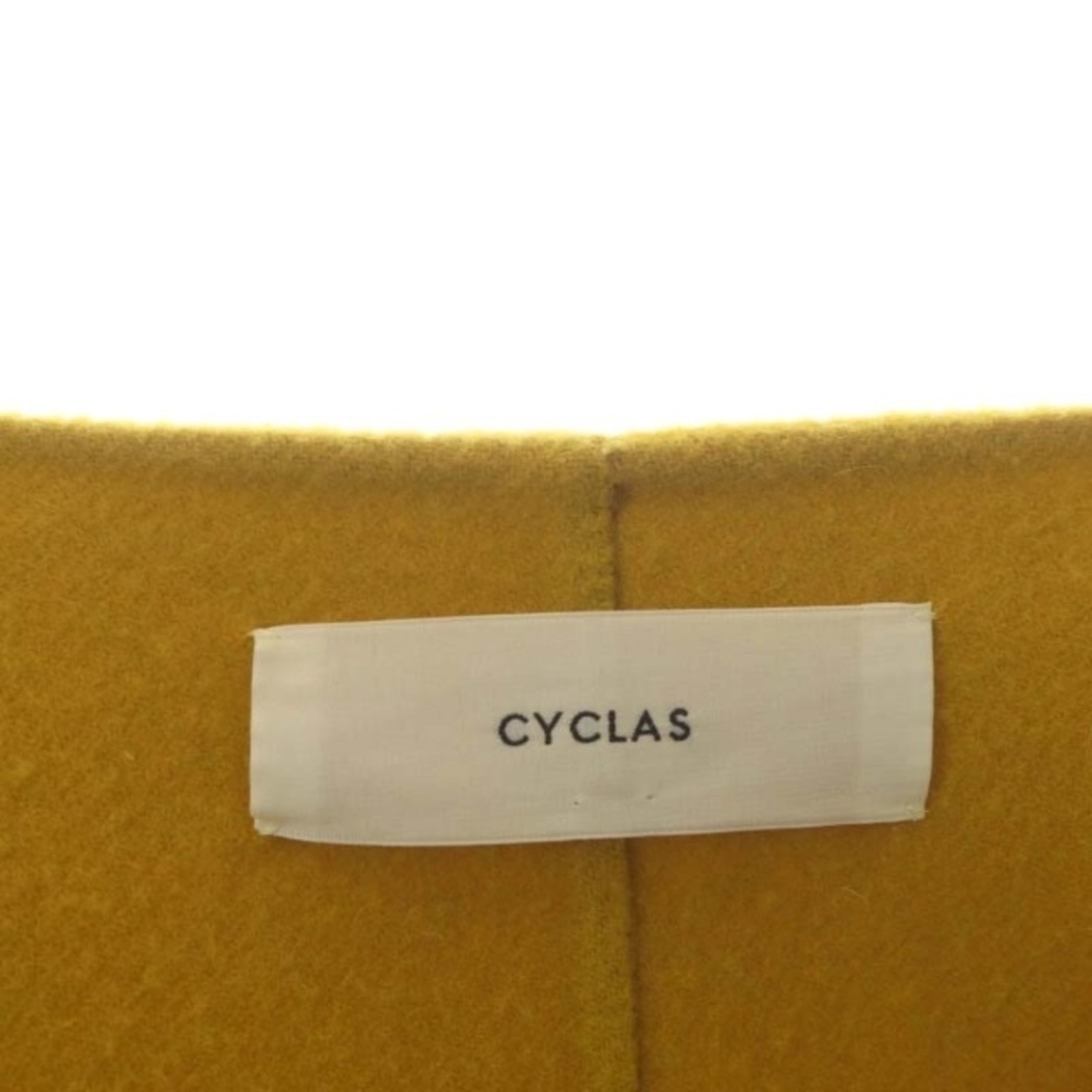 シクラス カシミヤブレンド コート ノーカラー ロング 34 黄色 イエロー レディースのジャケット/アウター(その他)の商品写真