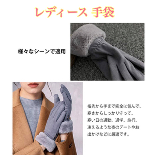 手袋 レディース 暖かい 保温 防寒具 オシャレ エレガント グレー (手袋)