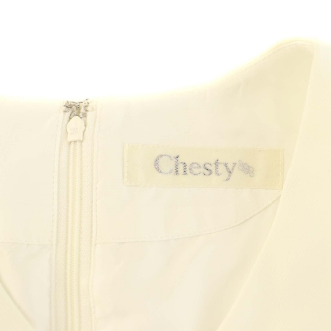 Chesty(チェスティ)のチェスティ エレガントジャガードワンピース ひざ丈 Vネック ノースリーブ 1 レディースのワンピース(ひざ丈ワンピース)の商品写真