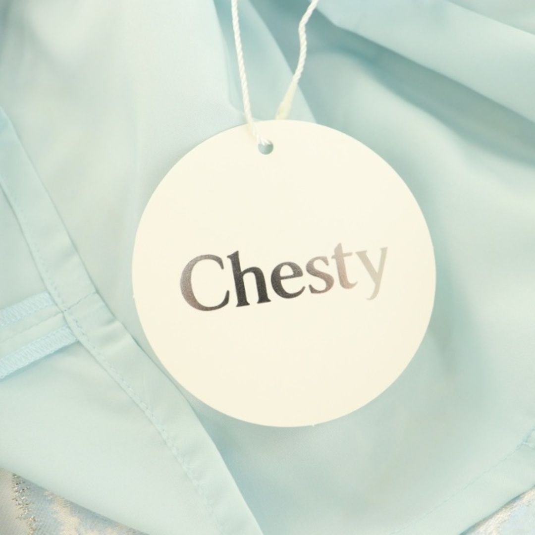 Chesty(チェスティ)のチェスティ エレガントジャガードワンピース ひざ丈 Vネック ノースリーブ 1 レディースのワンピース(ひざ丈ワンピース)の商品写真