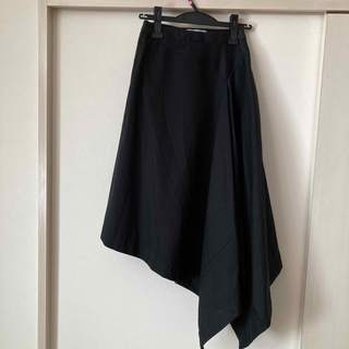 パルマーハーディング　アシメトリー変形スカートブラック黒　綿100%ポーランド製(ロングスカート)