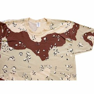 デッドストック★80s USA製 TeeSwing チョコチップ デザートカモ 染み込みプリント Tシャツ XL★オールド ミリタリー ビッグサイズ 米軍(Tシャツ/カットソー(半袖/袖なし))