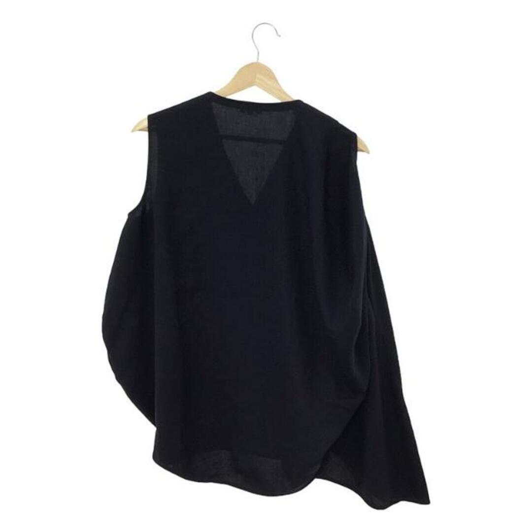 ENFOLD(エンフォルド)のENFOLD / エンフォルド | V-NECK LINEN LIKE ASYMMETRY TOPS トップス | 38 | ネイビー | レディース レディースのトップス(チュニック)の商品写真