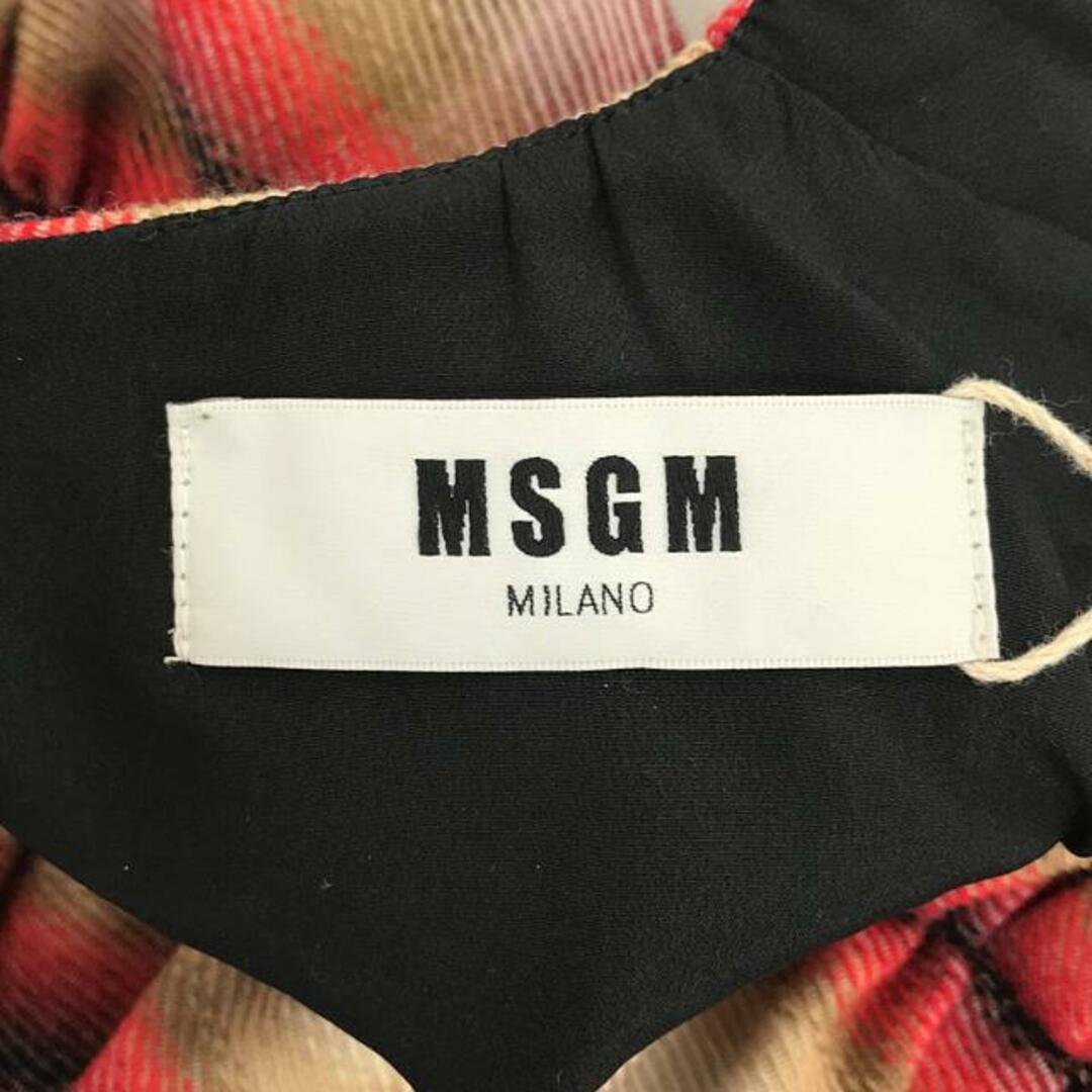 MSGM(エムエスジイエム)の【美品】  MSGM / エムエスジーエム | チェック フリル ノースリーブワンピース | 38 | マルチカラー | レディース レディースのワンピース(ロングワンピース/マキシワンピース)の商品写真