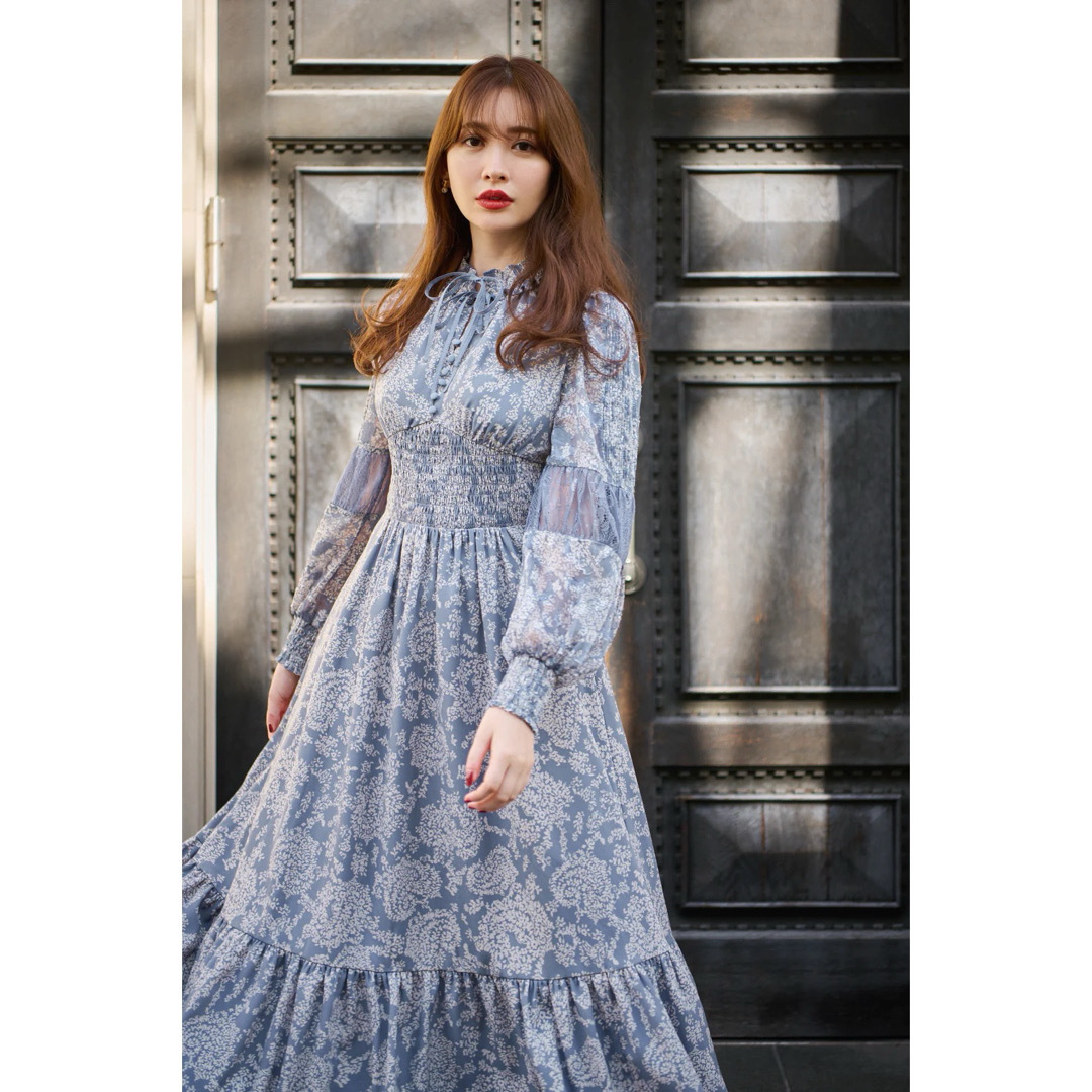 Herlipto Winter Floral Long-sleeve Dressハーリップトゥ