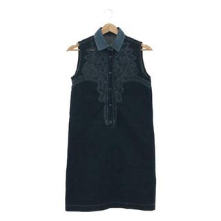 グッチ(Gucci)のGUCCI / グッチ | LACE WESTERN DENIM DRESS ワンピース | 36 | インディゴ | レディース(ロングワンピース/マキシワンピース)