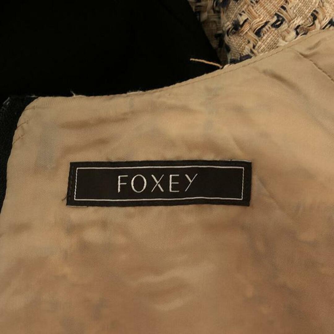 FOXEY(フォクシー)のFOXEY / フォクシー | ツイード ウール切替 ノースリーブワンピース | 38 | ベージュ / ブラック | レディース レディースのワンピース(ひざ丈ワンピース)の商品写真