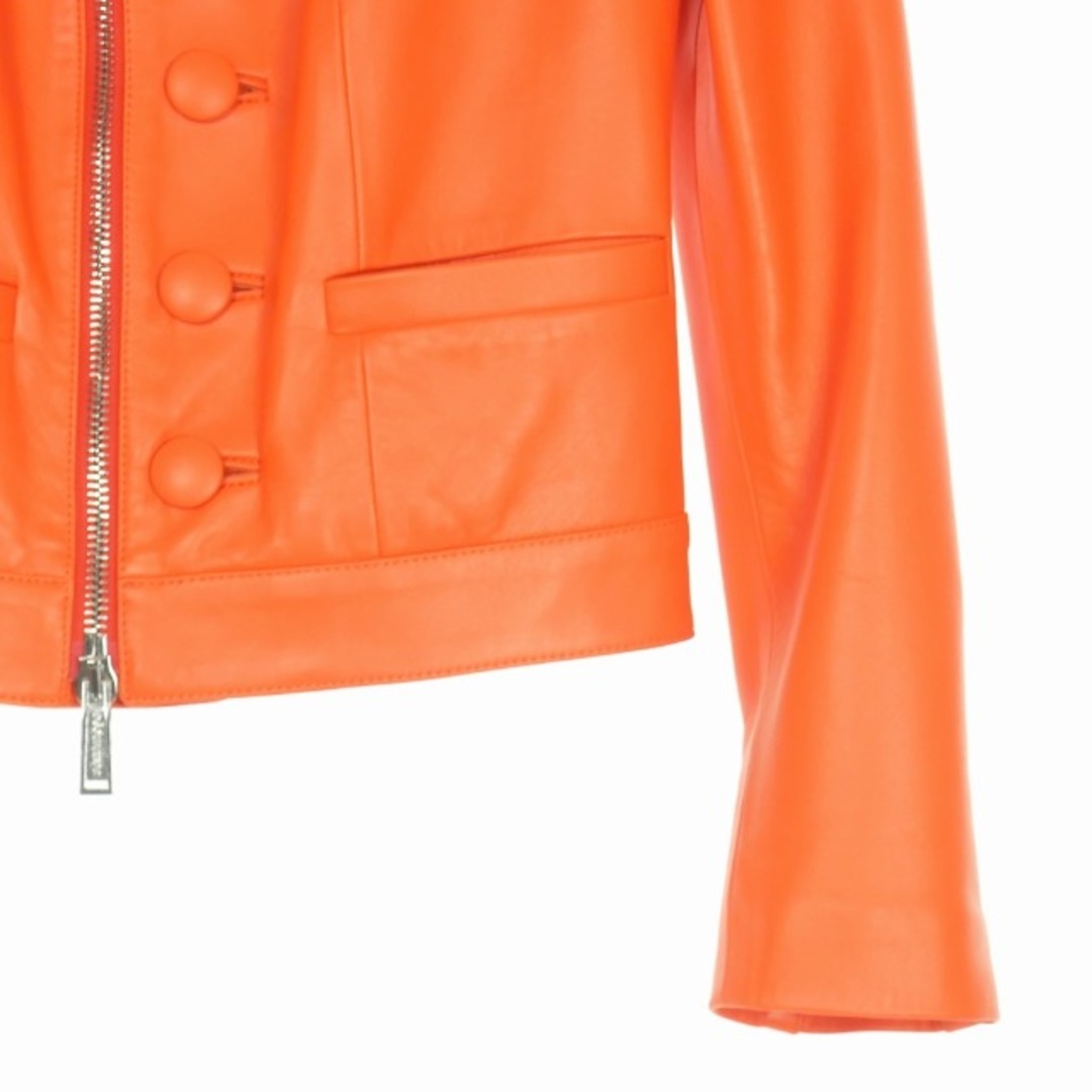 DSQUARED2(ディースクエアード)のディースクエアード 22AW シングルライダースジャケット 36 オレンジ レディースのジャケット/アウター(ライダースジャケット)の商品写真