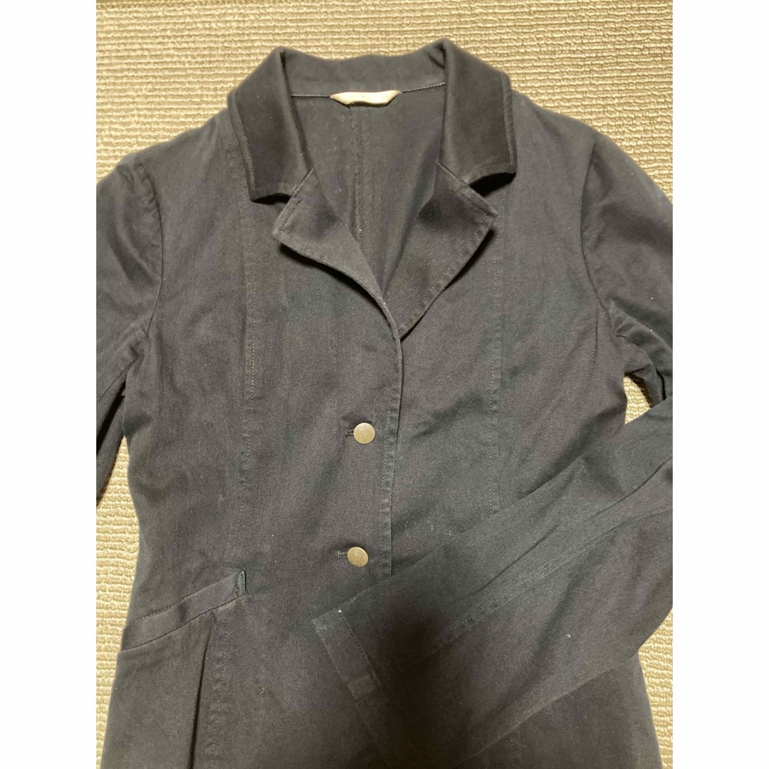 綿ブレザー　黒　Ｍ　 レディースのジャケット/アウター(テーラードジャケット)の商品写真