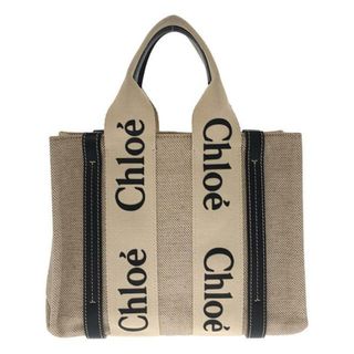 クロエ(Chloe)のChloe / クロエ | WOODY LOGO スモール ハンドバッグ | ベージュ / ブラック | レディース(ハンドバッグ)