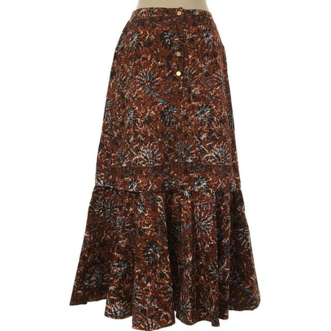 ne Quittez pas(ヌキテパ)のne Quittez pas / ヌキテパ | × nano universe ナノユニバース別注 POPLIN ETHNIC SKIRT ポプリン エスニックスカート | ブラウン | レディース レディースのスカート(ロングスカート)の商品写真