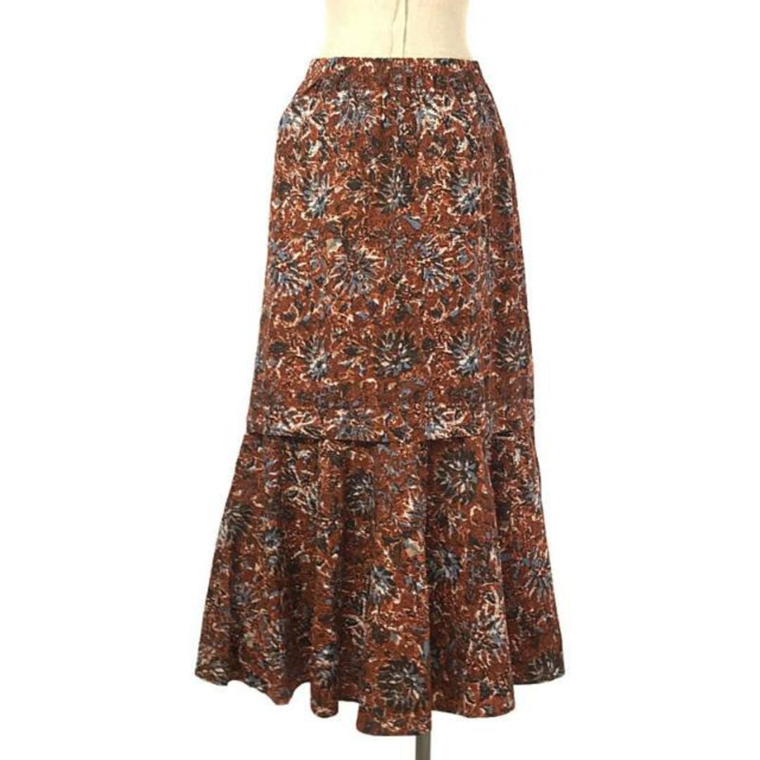 ne Quittez pas(ヌキテパ)のne Quittez pas / ヌキテパ | × nano universe ナノユニバース別注 POPLIN ETHNIC SKIRT ポプリン エスニックスカート | ブラウン | レディース レディースのスカート(ロングスカート)の商品写真