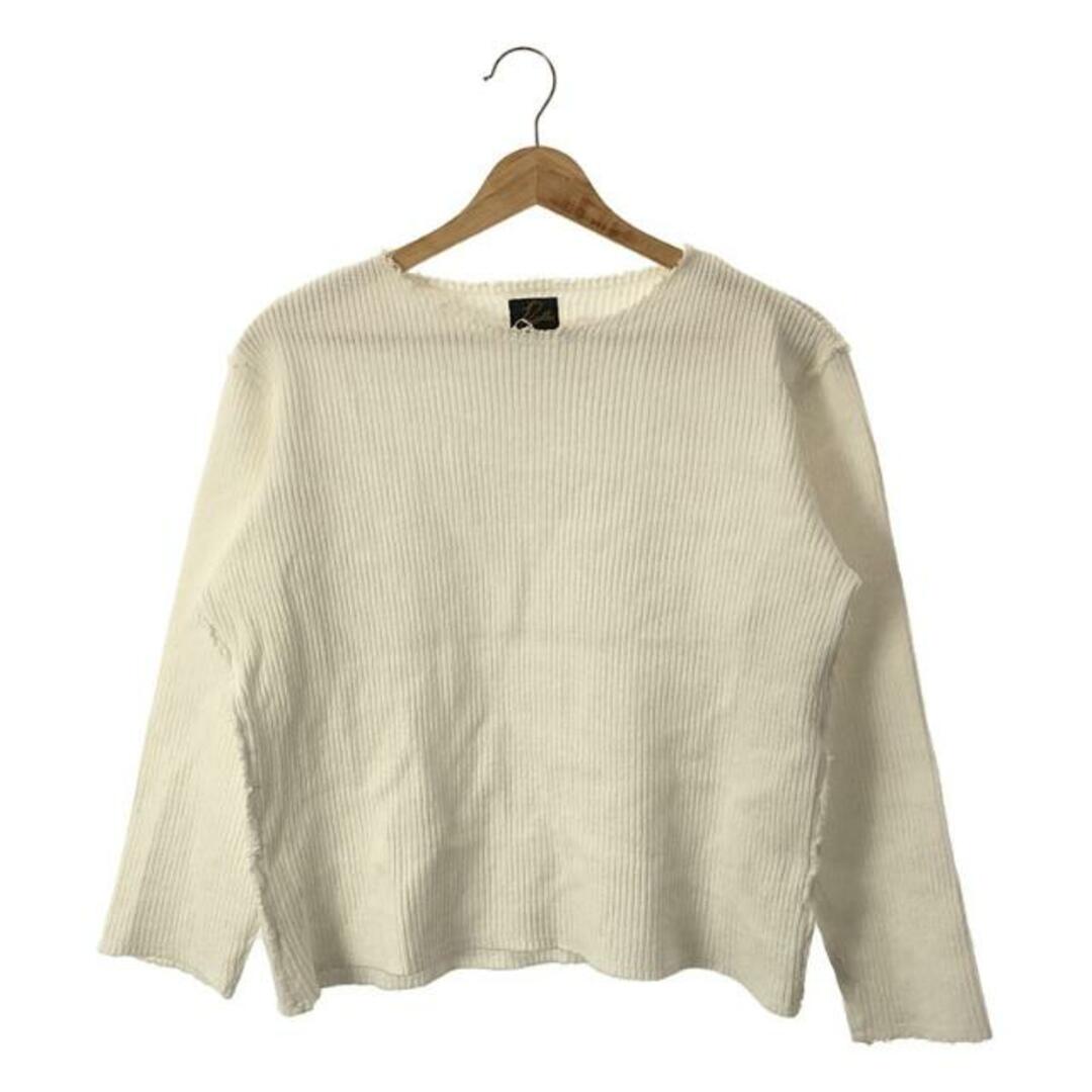 Needles(ニードルス)のNeedles / ニードルス | Boat neck L/S Tee -Rib Jersey リブジャージー ボートネック ロングスリーブ Tシャツ | XS | ホワイト | レディース レディースのトップス(Tシャツ(長袖/七分))の商品写真