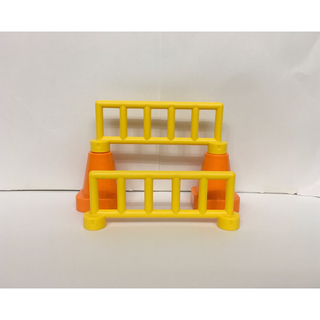 レゴデュプロ(レゴ デュプロ)のレゴ デュプロ パーツ ブロック カラーコーン 柵 さく セット オレンジ 黄色(積み木/ブロック)