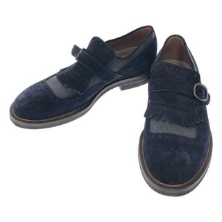 ブルネロクチネリ(BRUNELLO CUCINELLI)の【美品】  BRUNELLO CUCINELLI / ブルネロクチネリ | スエードレザー タッセル ストラップ シューズ 革靴 | 42 1/2 | ネイビー | メンズ(ドレス/ビジネス)