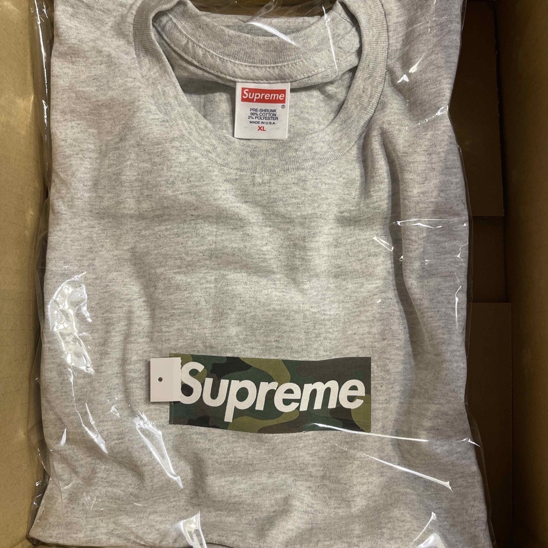 XL Supreme Box Logo Tee Ash Grey 迷彩 Nigoトップス - Tシャツ