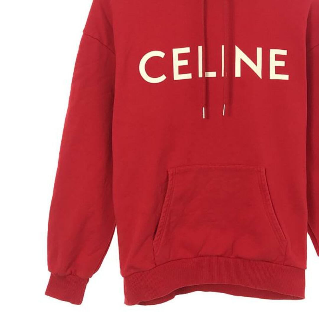 CELINE / セリーヌ | ロゴ スウェットフーディ プルオーバーパーカー | XS | レッド | レディース