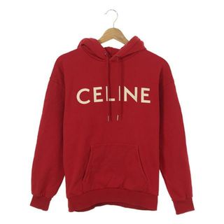 セリーヌ(celine)のCELINE / セリーヌ | ロゴ スウェットフーディ プルオーバーパーカー | XS | レッド | レディース(トレーナー/スウェット)