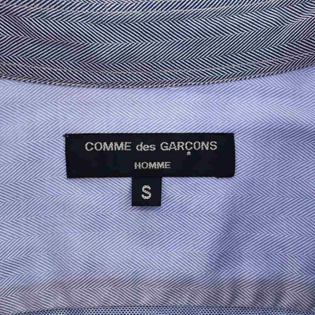 COMME des GARCONS HOMME(コムデギャルソンオム)のCOMME des GARCONS HOMME / コムデギャルソンオム | 2008AW | コットン ヘリンボーン ダイヤ柄 パッチ ステッチ シャツ | S | ブルー | メンズ メンズのトップス(Tシャツ/カットソー(七分/長袖))の商品写真