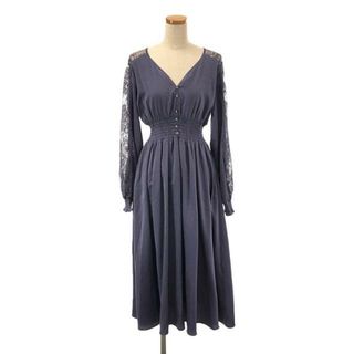 アメリヴィンテージ(Ameri VINTAGE)のAmeri VINTAGE / アメリヴィンテージ | UNDRESSED GRACEFUL HALF LACE DRESS ワンース | S | ブルー系 | レディース(ロングワンピース/マキシワンピース)