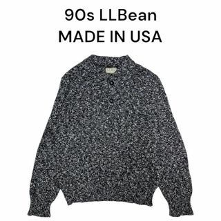 エルエルビーン(L.L.Bean)のUSA製 90s LLBean　ヘンリーネックニットセーター　エルエルビーン(ニット/セーター)