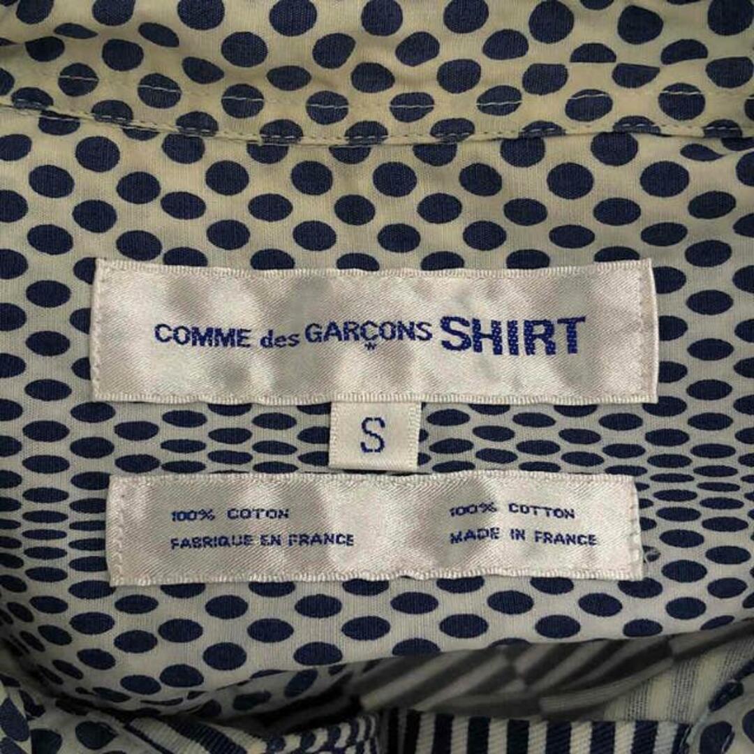 COMME des GARCONS SHIRT(コムデギャルソンシャツ)のCOMME des GARCONS SHIRT / コムデギャルソンシャツ | だまし絵 総柄 コットン シャツ | S | ネイビー/ホワイト | メンズ メンズのトップス(Tシャツ/カットソー(半袖/袖なし))の商品写真