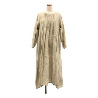 ネストローブ(nest Robe)のnest robe / ネストローブ | リネン レース装飾 ボリューム ロングワンピース | F | ベージュ | レディース(ロングワンピース/マキシワンピース)