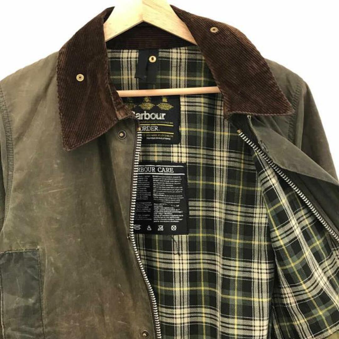 Barbour / バブアー | BORDER / ボーダー vintage 3ワラント コーデュロイ切替 ワックス オイルドジャケット | オリーブ系 | メンズその他