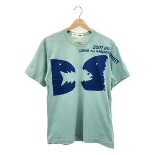 コムデギャルソンシャツ(COMME des GARCONS SHIRT)のCOMME des GARCONS SHIRT / コムデギャルソンシャツ | コットン プリント Tシャツ | M | ライトブルー | メンズ(Tシャツ/カットソー(半袖/袖なし))