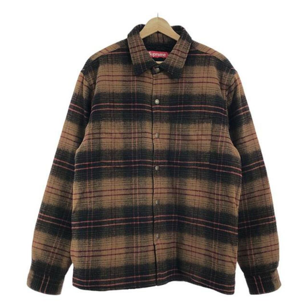 Supreme(シュプリーム)の【美品】  SUPREME / シュプリーム | lined flannel snap shirt / ラインフランネルスナップシャツ | M | black /brown | メンズ メンズのトップス(Tシャツ/カットソー(七分/長袖))の商品写真