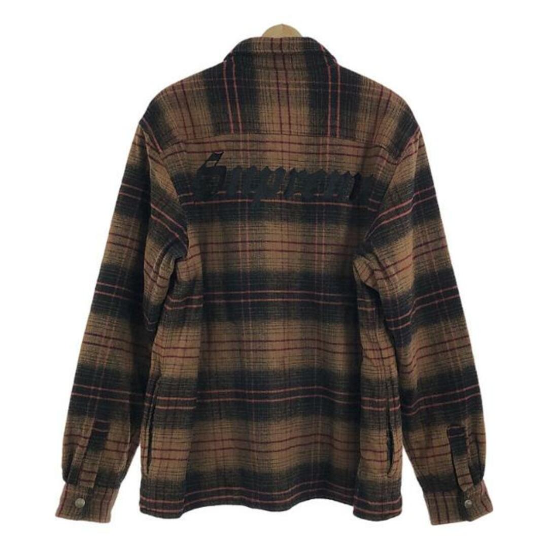 【美品】 SUPREME / シュプリーム | lined flannel snap shirt / ラインフランネルスナップシャツ | M |  black /brown | メンズ