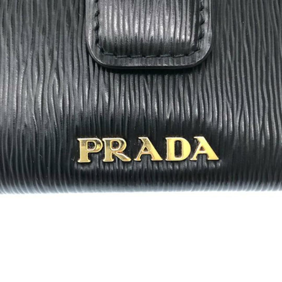 PRADA(プラダ)のPRADA / プラダ | バイカラー レザー ミニウォレット | ブラック/レッド | レディース レディースのファッション小物(財布)の商品写真