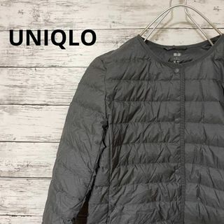 ユニクロ(UNIQLO)のUNIQLO 2wayウルトラライトダウンジャケット ノーカラー グレー 定番(ダウンジャケット)