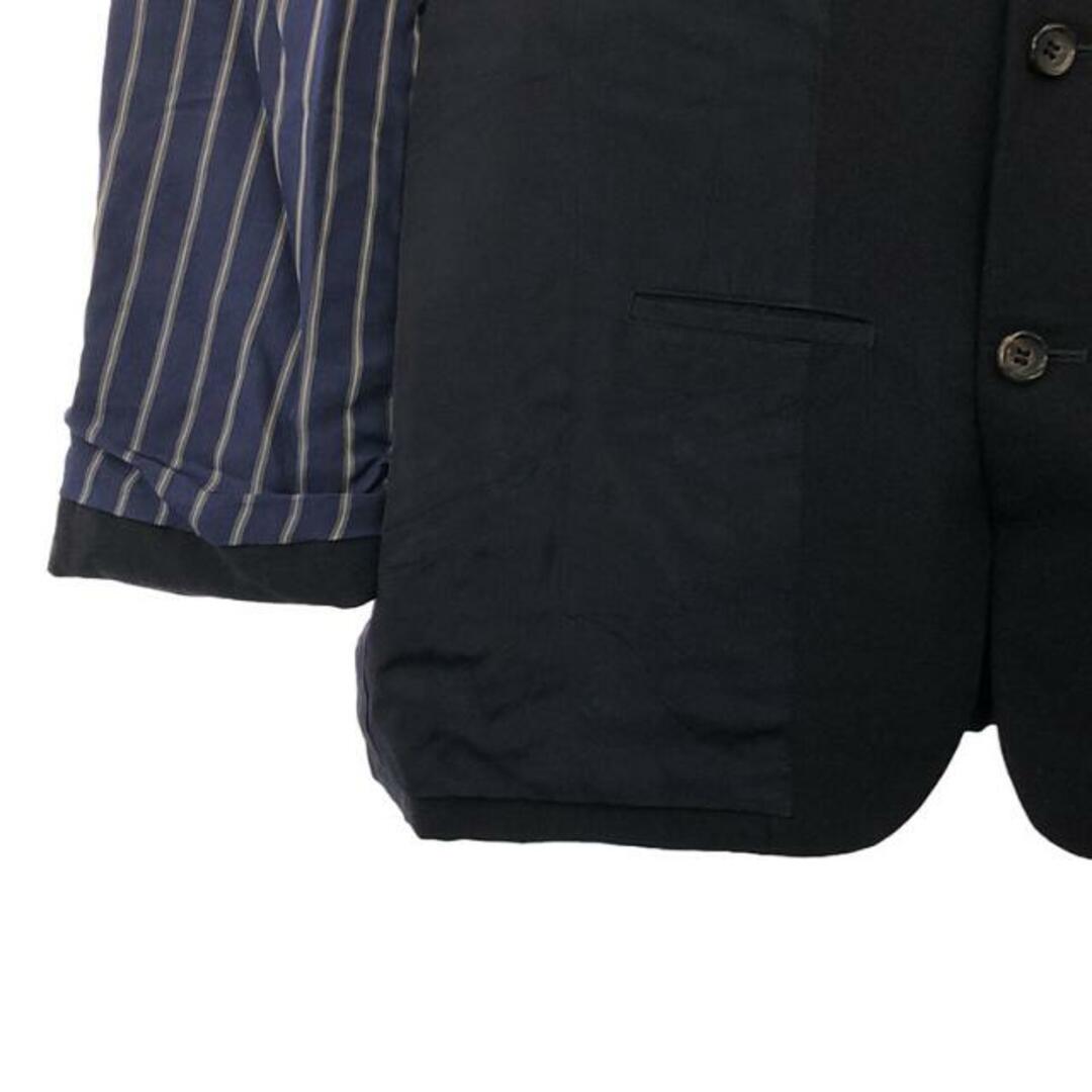 COMME des GARCONS HOMME PLUS / コムデギャルソンオムプリュス | 90s ヴィンテージ セットアップ ウールギャバ 袖ストライプ リバーシブルジャケット 2タック スラックス | S | ネイビー | メンズ COMME des GARCONS HOMME PLUS / コムデギャルソンオムプリュス | 90s ヴィンテージ セットアップ ウールギャバ 袖ストライプ リバーシブルジャケット 2タック スラックス | S | ネイビー | メンズ