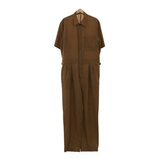 オーラリー(AURALEE)の【美品】  AURALEE / オーラリー | WOOL CUPRA LINEN CLOTH JUMPSUIT / ダブルアジャスター タック ジャンプスーツ オーバーオール | 4 | ブラウン | メンズ(サロペット/オーバーオール)