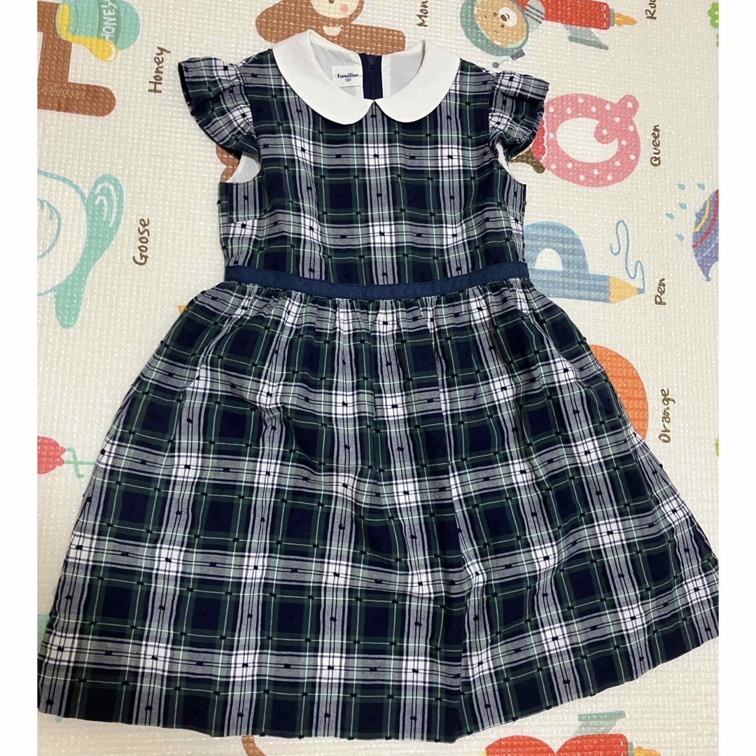 familiar(ファミリア)のファミリア　チェックワンピース　美品 キッズ/ベビー/マタニティのキッズ服女の子用(90cm~)(ワンピース)の商品写真