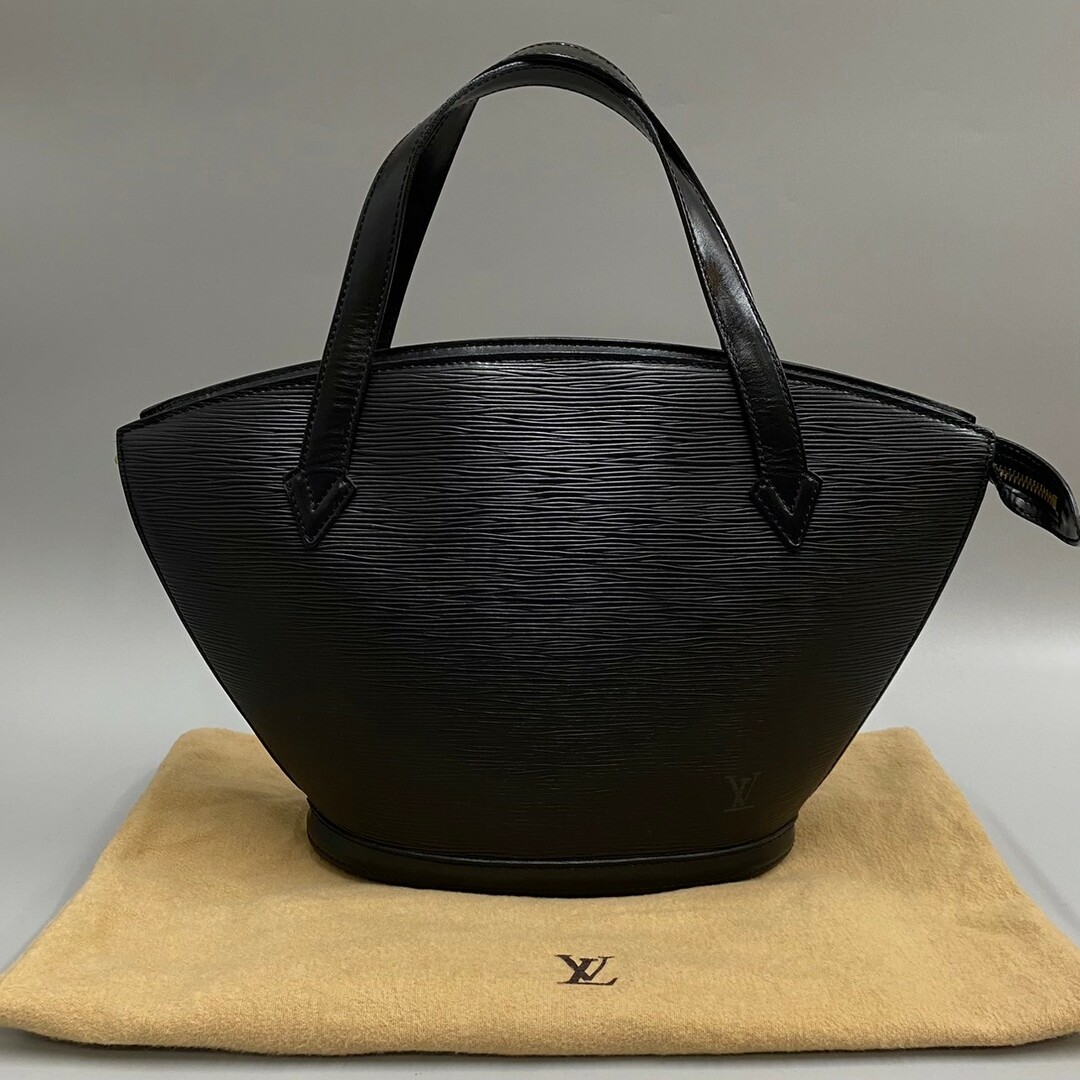 美品 袋付き LOUIS VUITTON ルイヴィトン サンジャック エピ レザー 本革 ハンドバッグ ミニ トートバッグ ブラック ノワール 93810ファスナー