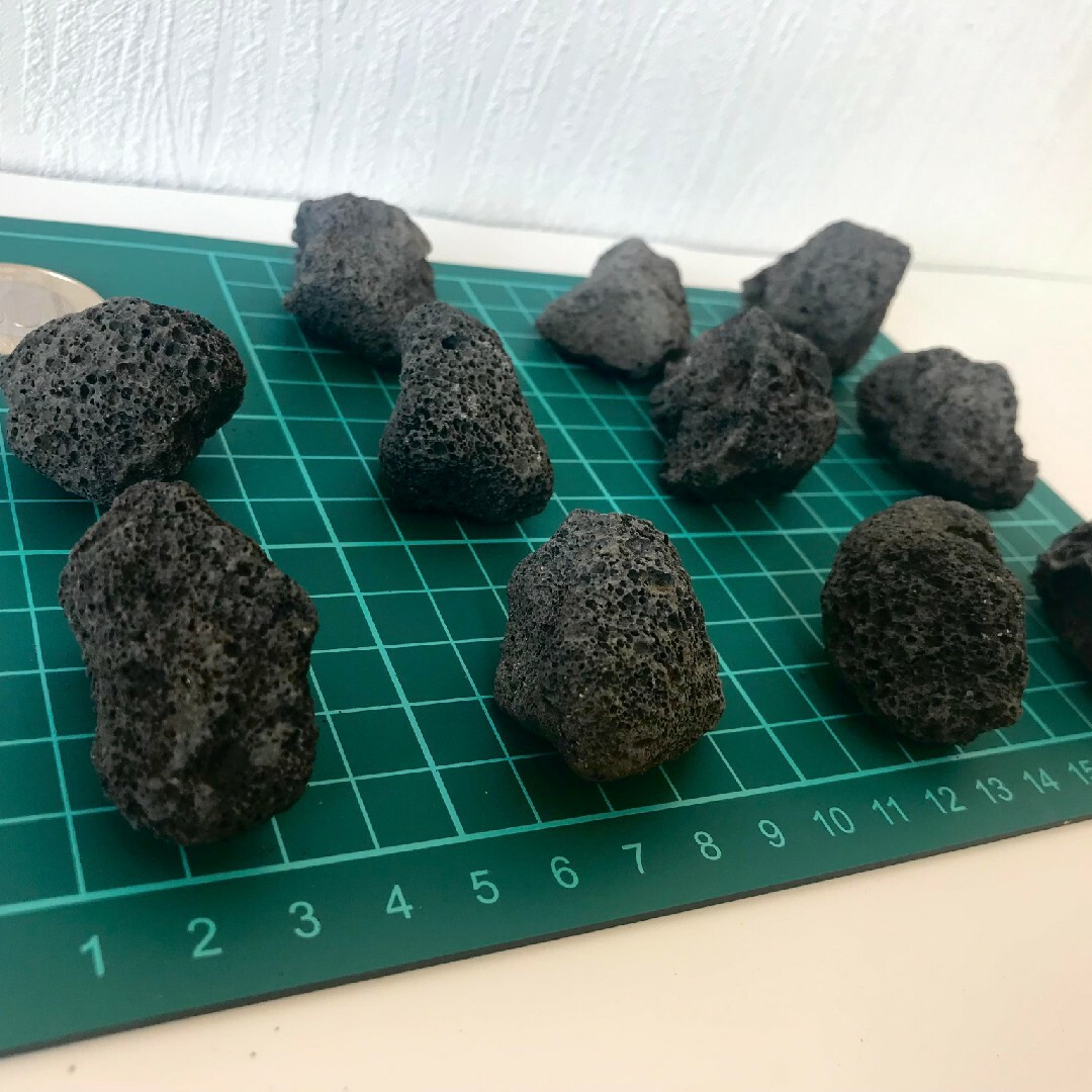 黒溶岩石　大粒20個 アクアリウム テラリウム コゲリウム ろ材 水草 ADA その他のペット用品(アクアリウム)の商品写真
