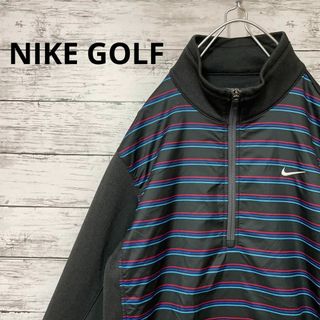 ナイキ(NIKE)のNIKE GOLF ボーダー柄ハーフジップトップス 裏起毛 サイドジップ お洒落(ジャージ)